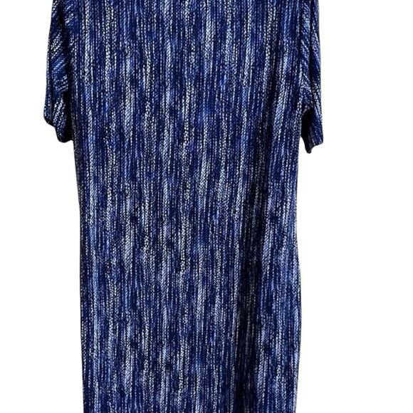 Michael Kors Dress Soft Abstract Print SZ M Blue Black Wrinkle Resistant Career - Picture 7 of 7